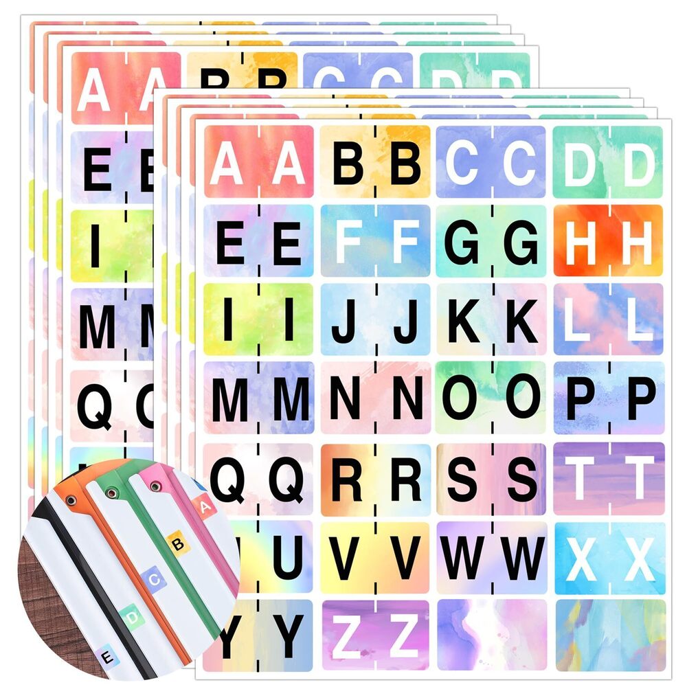 4659 Alphabet A to Z 26 Letters Index File Folder Labels - Multicolor